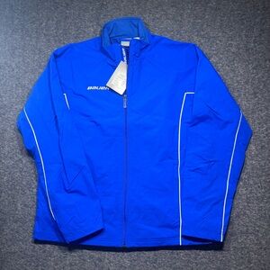 NWT Bauer Royal Blue Lightweight Full-Zip Jacket with White Piping